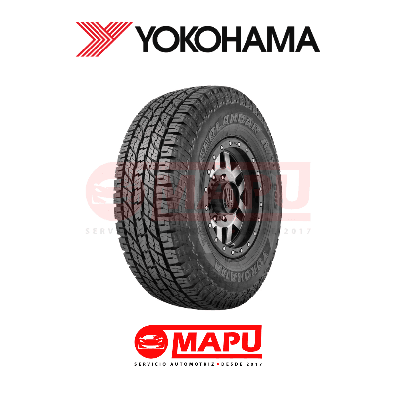 Imagen de Neumático All Terrain Yokohama para camioneta o SUV, con buen agarre, resistencia y confort para ciudad, carretera y caminos rurales.